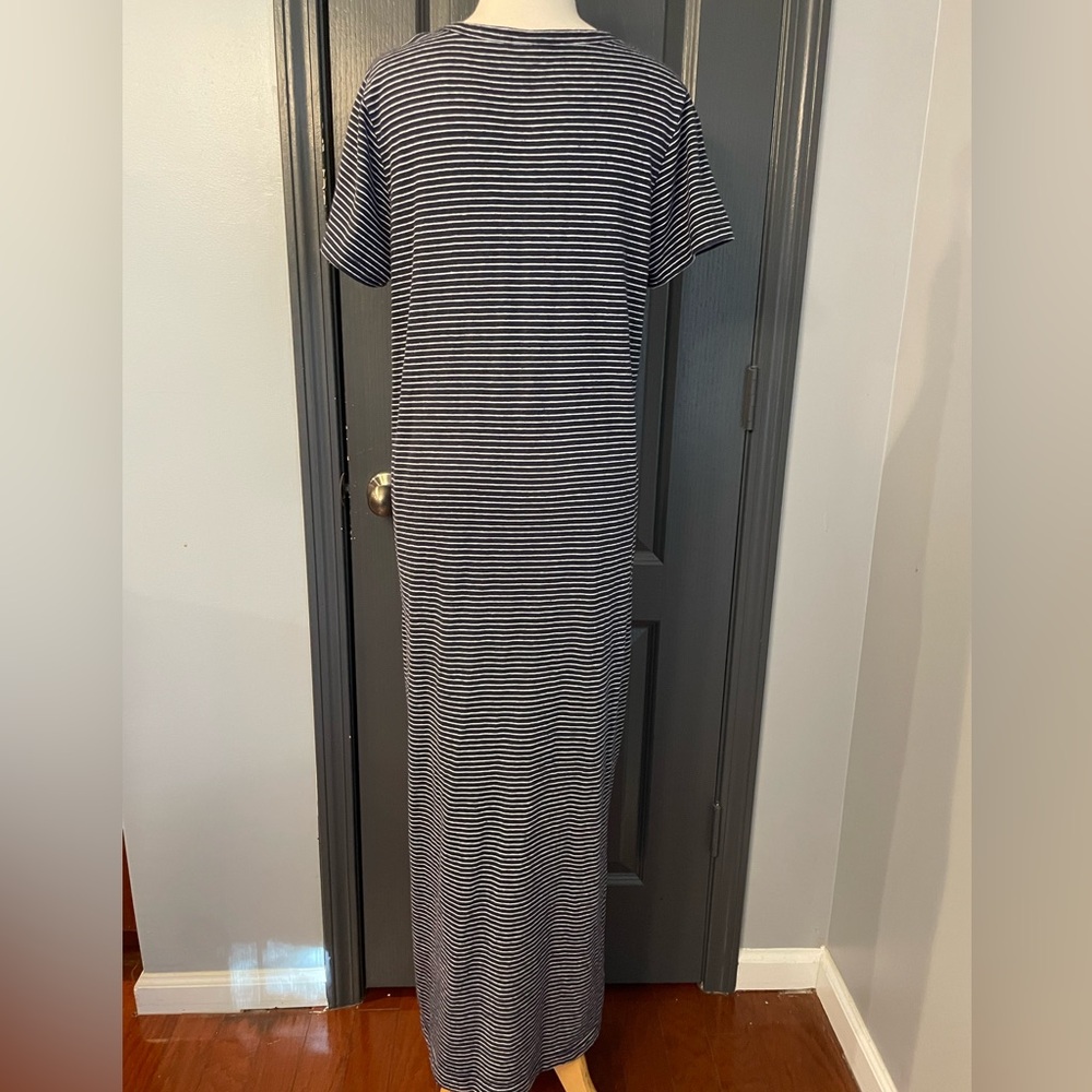 Old Navy Beachy Nautical Striped Navy & White Maxi Dress - Picture 3 of 5